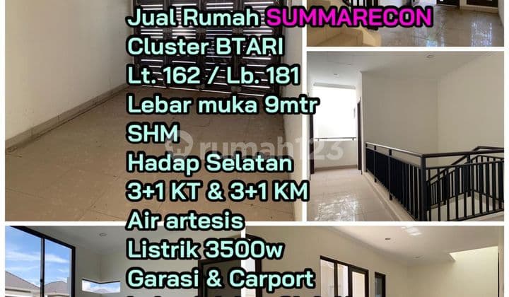 Di Jual Rumah Cluster Btari Summarecon Bandung