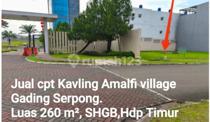 Dijual Kavling di Amalfi Village Boulevard Gading Serpong Hadap Timur