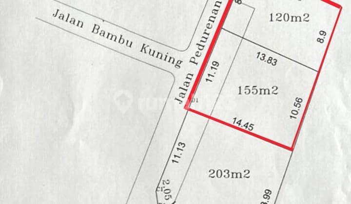 Jual 2 Kavling Dekat Ampera Raya