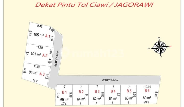 Dekat Akses Tol, Tanah, SHM, Dekat Universitas, di Katulampa