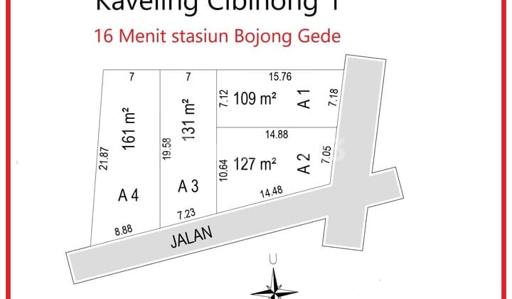 Dekat Akses Tol, Tanah, SHM, Dekat Tempat Ibadah, di Cibinong