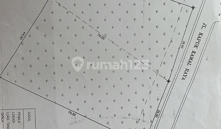 Dijual tanah komersial Huk 4400 m2 lokasi strategis di kapuk raya. Jakarta barat