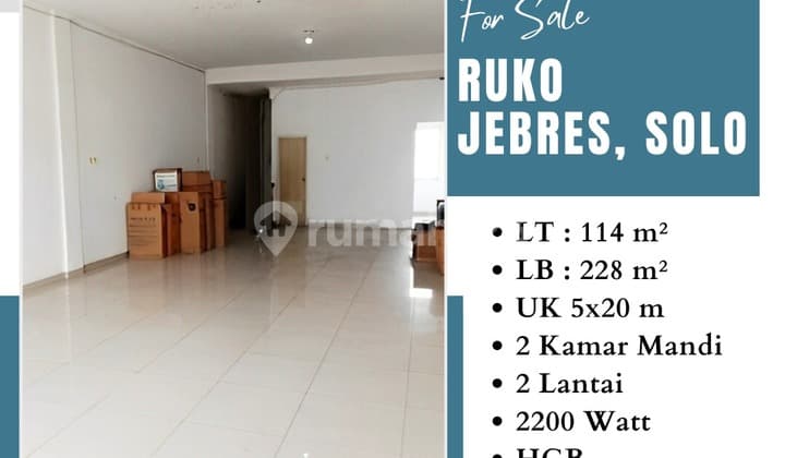 Dijual Ruko 2 Lantai Jl. Jebres, Solo