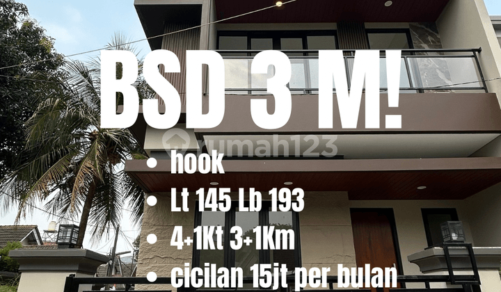 Rumah Baru Hook Modern Hanya 3M an di Melati Mas BSD Tangerang Selatan