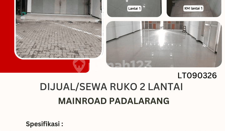 Jual/Sewa Ruko 2 Lantai di Mainroad Padalarang