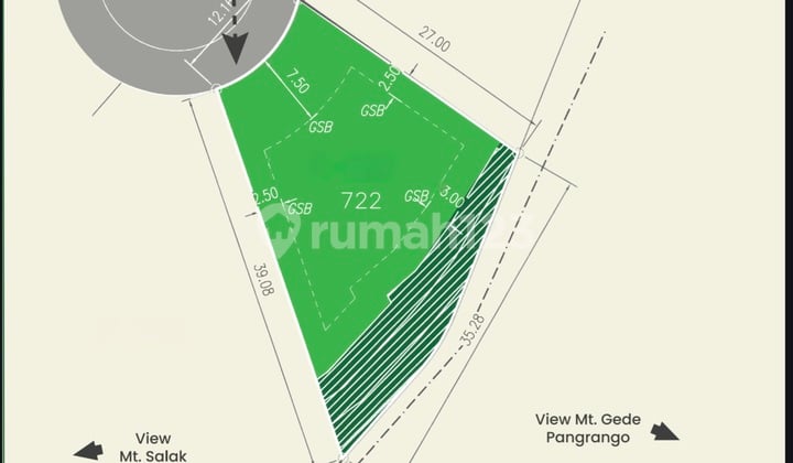 9jt Kavling Badan Rancamaya 722m2 Ngantong Hoki Barat Laut