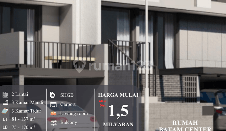 Siap Huni! Rumah Modern 2 Lantai di Batam Center Harga Hemat