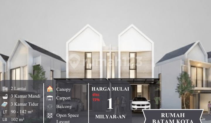 Rumah Modern 2 Lantai di Batam Kota - Harga Mulai 1 Milyaran!