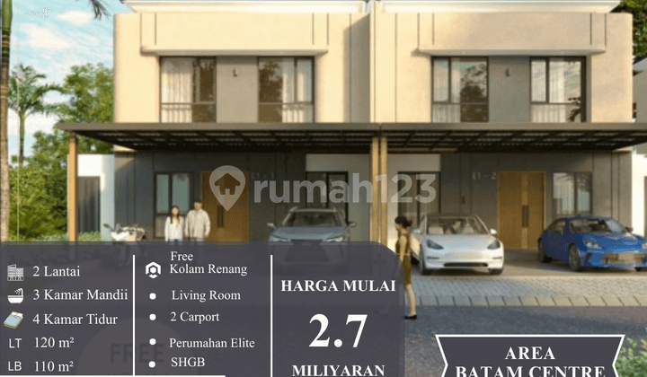 Rumah Kopel Mewah Batam Center - Lokasi Tinggi, Udara Sejuk, Fasilitas Lengkap!
