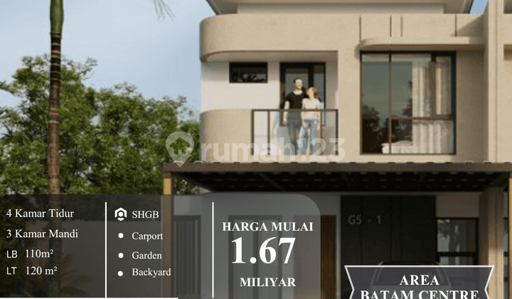 Rumah Keluarga Modern Batam Center -48 Jutaaan, Free Renovasi!