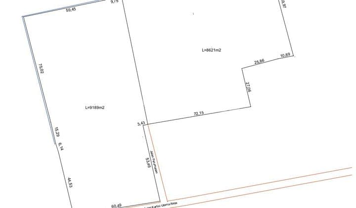 Land for sale, roadside adjacent to Selindung housing estate. Approximately 2 hectares.