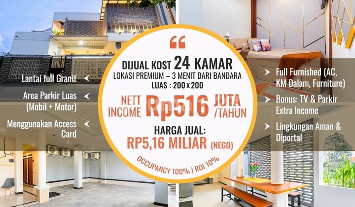 A198 Jual Kos Premium Full Terisi di Dekat Bandara Mas Soekarno Hatta