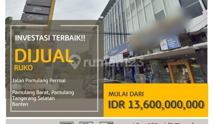 A286 Jual Ruko Bagus Murah di Jalan Pamulang Permai