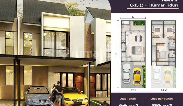 Dijual Rumah Milenial Cluster Dallas Uk 6x15 Type Navy b Pik2