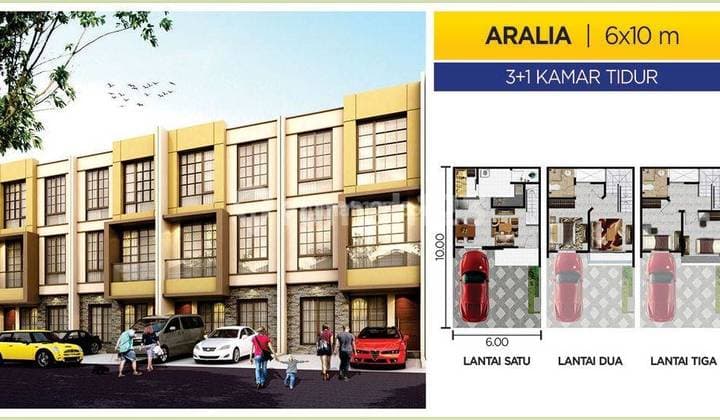 Dijual Rumah Cluster Miami Uk 6x10 Posisi Badan 3 Lantai Pik2