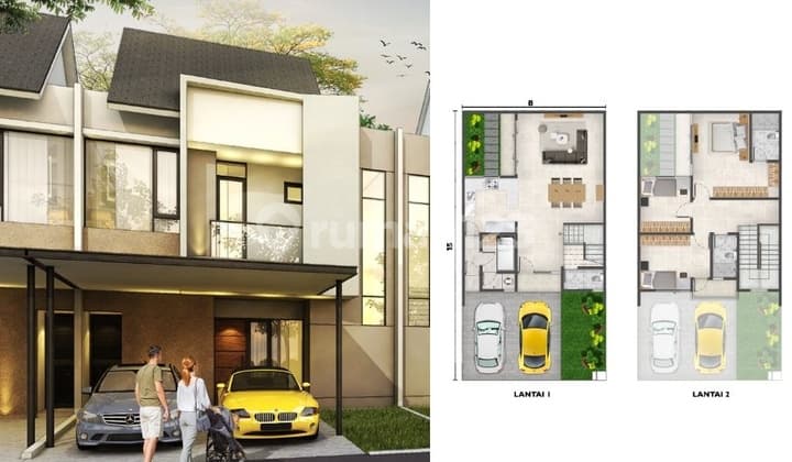 Dijual Rumah Milenial Cluster South Dallas Uk 8x15 Posisi Hoek