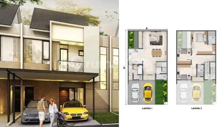 Dijual Rumah Milenial Cluster South Dallas Uk 8x15 Posisi Hoek