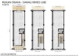 For Sale: Osaka Shop House Size 4.5x15 Lake View Type Lake Body Position