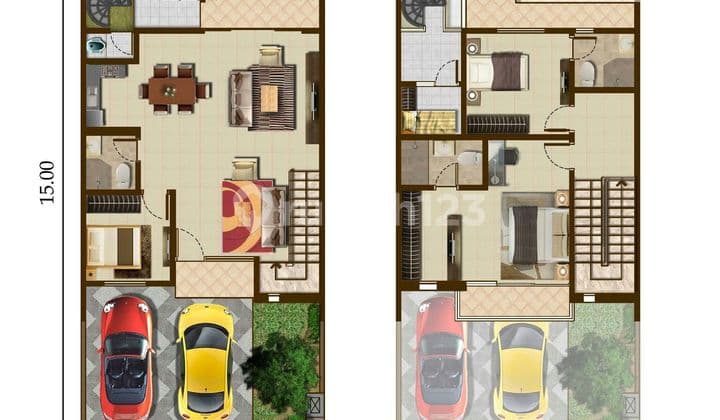 Dijual Rumah Cluster Springville Boulevard Uk 8x15 Posisi Hoek