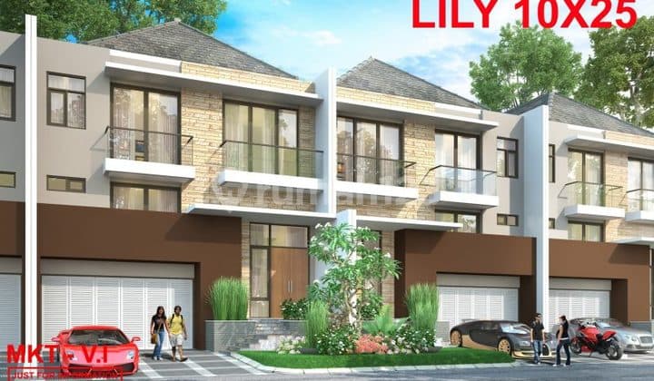 Dijual Rumah Cluster Riverside Boulevard Uk 10x25, 2,5 Lantai