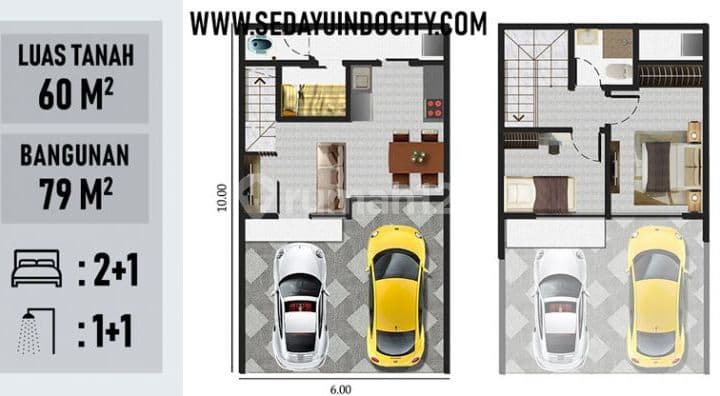 Dijual Rumah Cluster Springgarden Uk 6x10 Badan