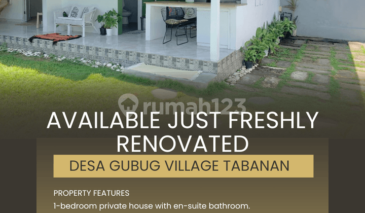 AVAILABLE, JUST FRESHLY RENOVATED