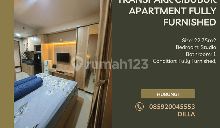 Transpark Cibubur Apartment Fully Furnished, View Pool, Strategic Location, Connecting Mall