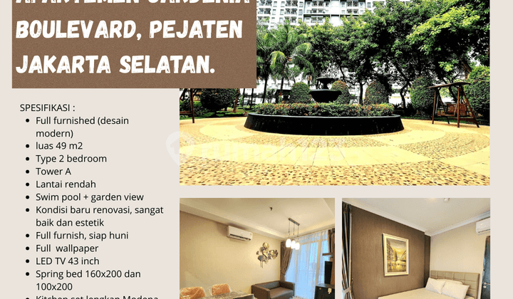Disewakan Apartemen Gardenia Boulevard, Pejaten - Jakarta Selatan