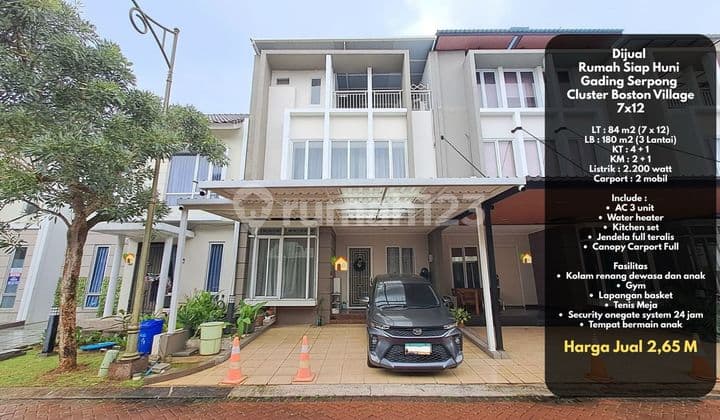 Dijual Cepat Rumah 3 Lantai Semi Furnished di Gading Serpong, Tangerang