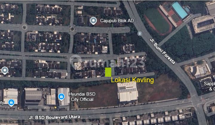 Dijual Hoek Kavling di De Park Cluster Cajuputi BSD City