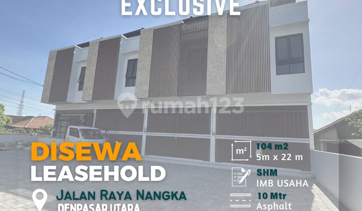 Newly Built, Strategically Located Shophouse in Central Denpasar for Rent