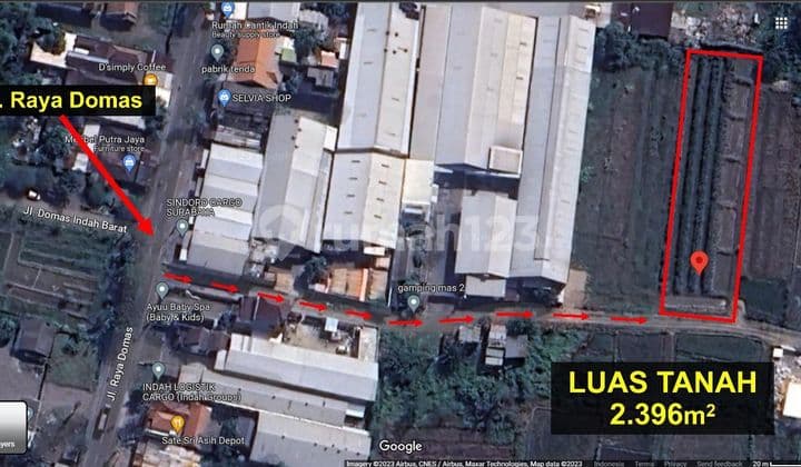 Murah Dijual Tanah dkt Raya Domas, Menganti Gresik