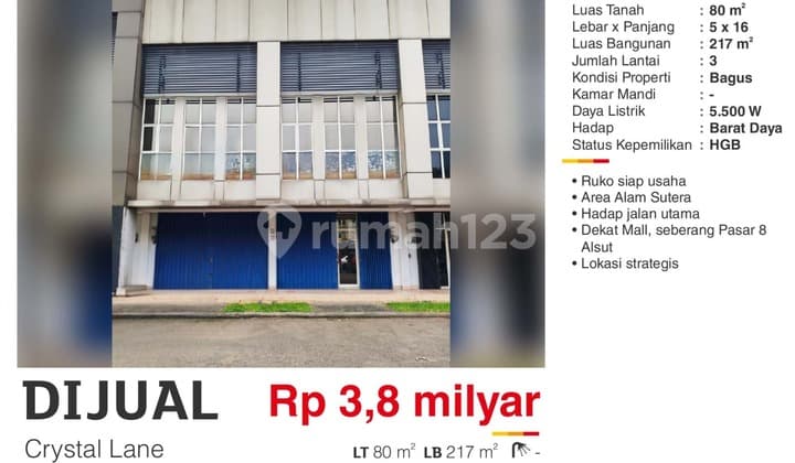 Ruko Crystal Lane Di Alam Sutera Lokasi Strategis