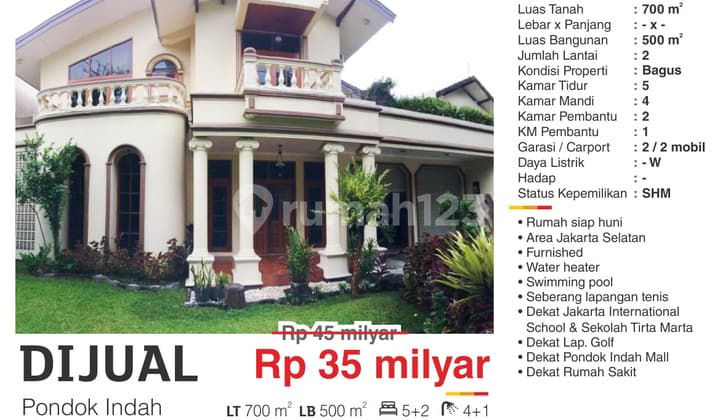Rumah Cantik Di Sekolah Duta, Pondok Indah