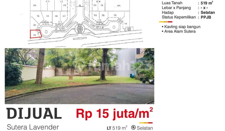 Kavling di Alam Sutera 519 M² Siap Bangun Kavling di Alam Sutera 519 M² Siap Bangun