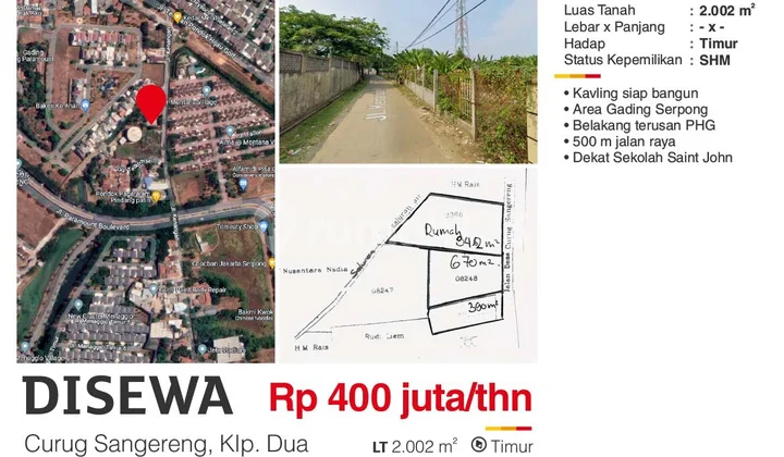 Tanah di Curug Sangereng, Klp. Dua, Kelapa Dua Tanah di Curug Sangereng, Klp. Dua, Kelapa Dua