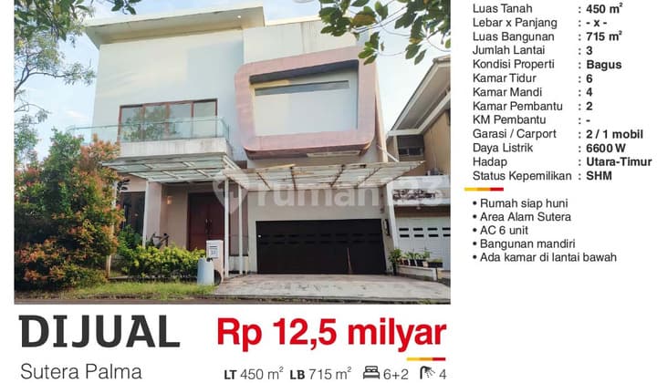 Rumah di Sutera Palma, Alam Sutera bagus
