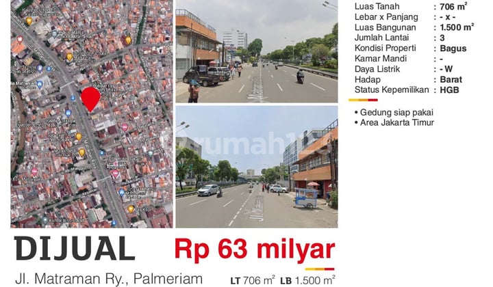 Gedung Kantor di Palmeriam, Matraman siap pakai Gedung Kantor di Palmeriam, Matraman siap pakai