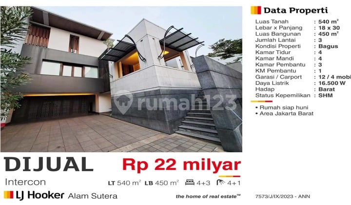 Rumah cantik di Intercon, Jakarta Barat