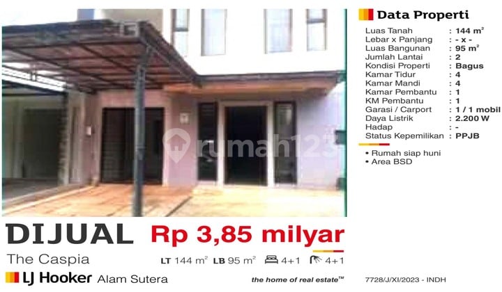 Rumah di The Caspia , BSD Bagus Siap Huni Rumah di The Caspia , BSD Bagus Siap Huni