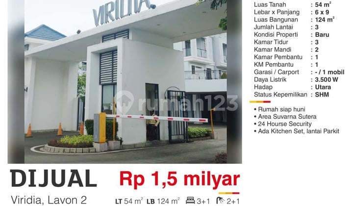 Rumah di Viridia, Lavon 2, Suvarna Sutera