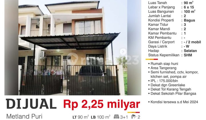 Rumah di Metland Puri, Tangerang Bagus Rumah di Metland Puri, Tangerang Bagus