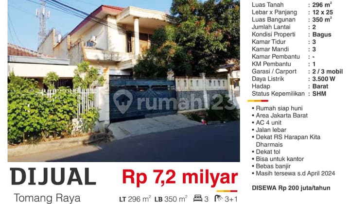 Rumah di Tomang Raya, Tomang Siap Huni