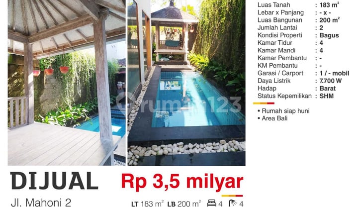 House on Jl. Mahogany 2, Mumbul, Bali Furnished