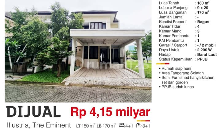 Rumah di illustria, BSD Eminent Siap Huni