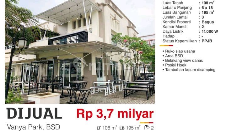 Shop House in BSD Vanya Park Ready for Business Strategic Location