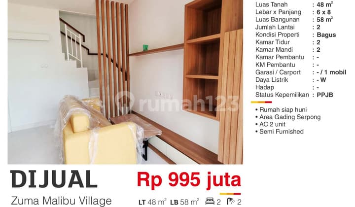 The Cheapest House in Gading Serpong Semi Furnished