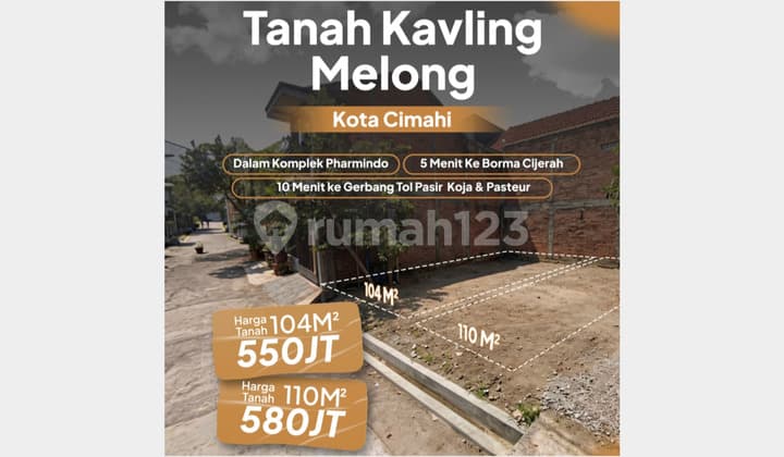 Tanah Cimahi Melong Siap Bangun Dalam Komplek