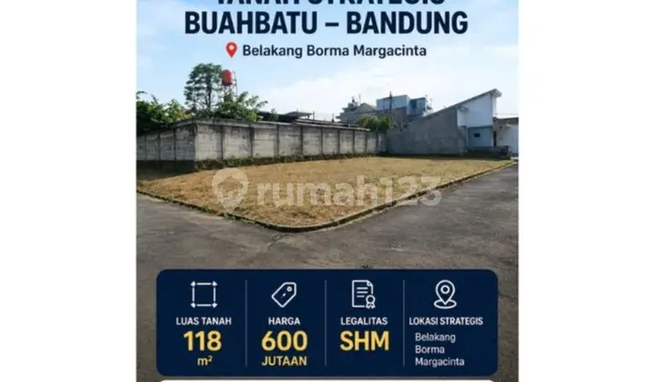 Rarely Available Ready-to-Build Land in Buahbatu, Bandung, 118 Sqm
