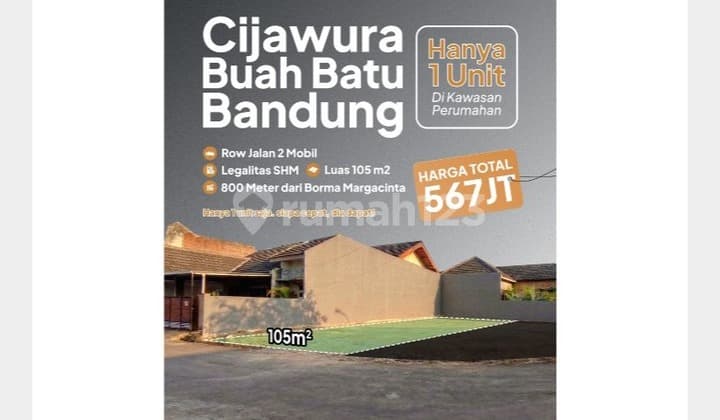 Tanah, SHM Belakang Borma Margacinta Buahbatu